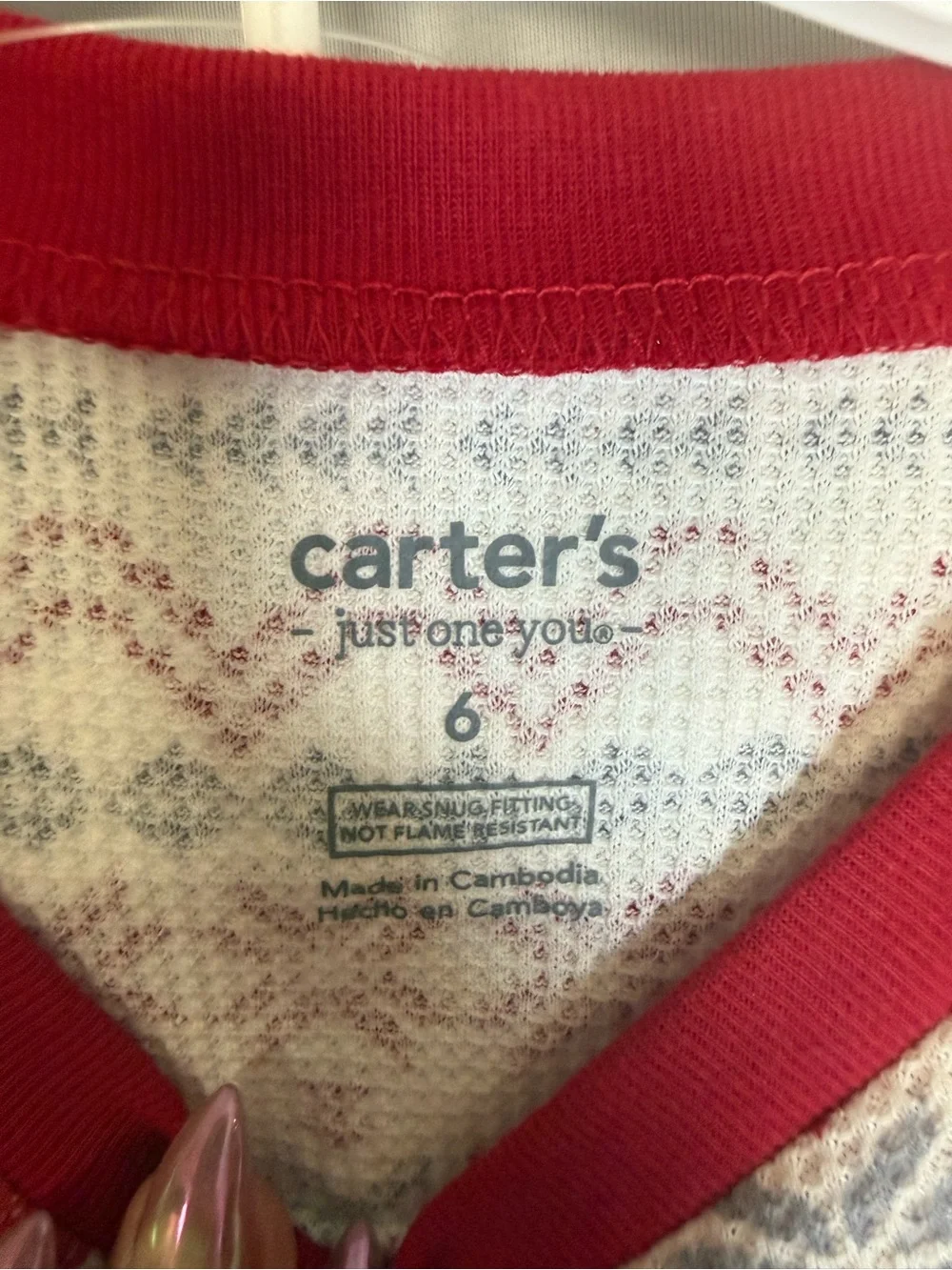 Carter's Red and White Fair Isle Pajama Set